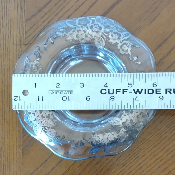 Silver Overlay Footed Candy Dish with Scalloped Edges - Picture 5 of 8